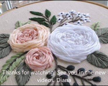 Garden roses. Embroidery for beginners
