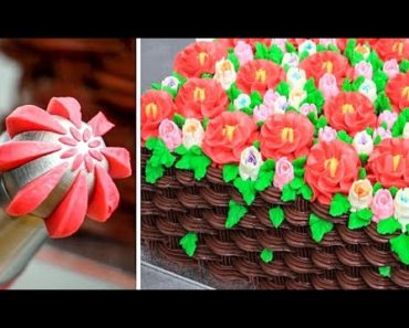 RUSSIAN PIPING TIPS | Boquillas Rusas | Chocolate Basket Flower Cake