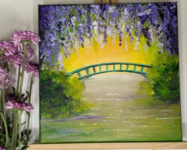 Japanese Flower Garden Painting | Easy Acrylic Painting | Beginners | Step by step