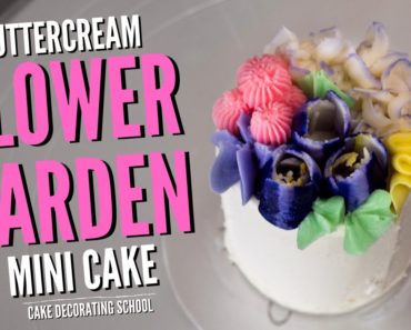 Mini Buttercream Flower Garden Cake [ Cake Decorating For Beginners ]