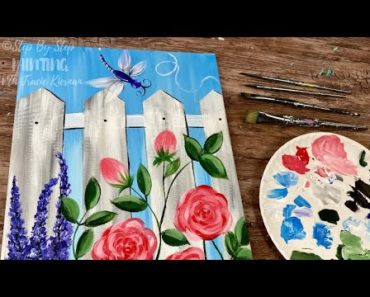 Garden Fence Painting Acrylic Tutorial For Beginners Step By Step