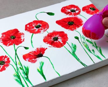 Flower garden | Easy Painting ideas | Acrylic Painting for beginners with Balloon technique