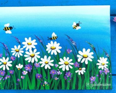 Quick & Easy Daisy Flower Garden Painting For Beginners Step by Step