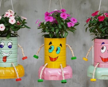 Turn Milk Cans Into A Flower Garden With Funny Smiley Faces