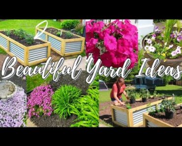 BEAUTIFUL YARD IDEAS, FLOWER & VEGETABLE GARDEN 🌷 YARD & Porch TOUR, DIY RAISED GARDEN BEDS