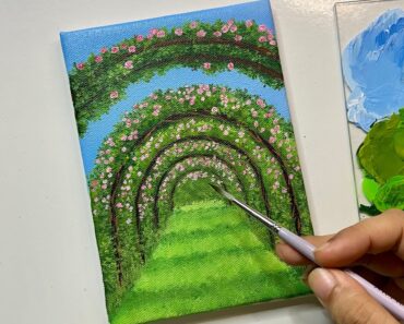 Easy flower garden painting/acrylic painting tutorial/acrylic painting for beginners tutorial
