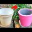 How to make cement pots at home easily | Flower pot making with old bucket & cement
