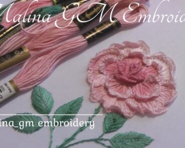 Garden roses. Embroidery for beginners | new design | flower embroidery tutorial